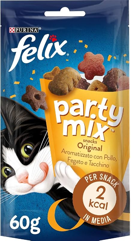 Party Mix Snack per Gatti Adulti, 8 Confezioni da 60 g