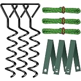 FCENDS Tree Stake Kit, Heavy Duty Spiral Tree Stakes and Supports for Straightening Leaning or Young Trees, Protects from Harsh Weather