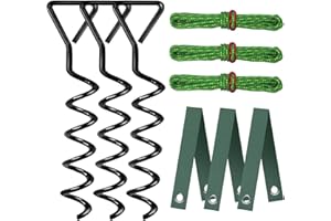FCENDS Tree Stake Kit, Heavy Duty Spiral Tree Stakes and Supports for Straightening Leaning or Young Trees, Protects from Harsh Weather