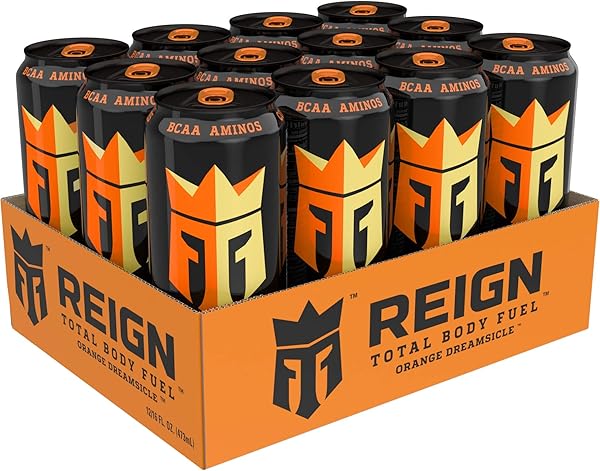 REIGN TOTAL BODY FUEL, ORANGE DREAMSICLE, FITNESS & PERFORMANCE DRINK, 16 FL OZ (PACK OF 12)