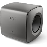 KEF KC62 Subwoofer (Titanium Grey) - Compact Sealed Powered Home Audio Subwoofer with Dual 6.5" Force-Cancelling Drivers, 1000W