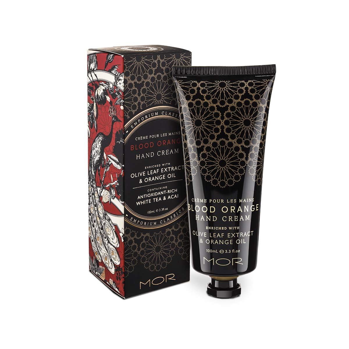 Hand Cream, MOR Sweet Almond Oil Vitamin E Macadamia oil Hand Repair Cream for Dry and Cracked Hands Fragrance Hand Lotion Daily Hand Moisturizer Blood Orange 100ml/3.1 fl oz