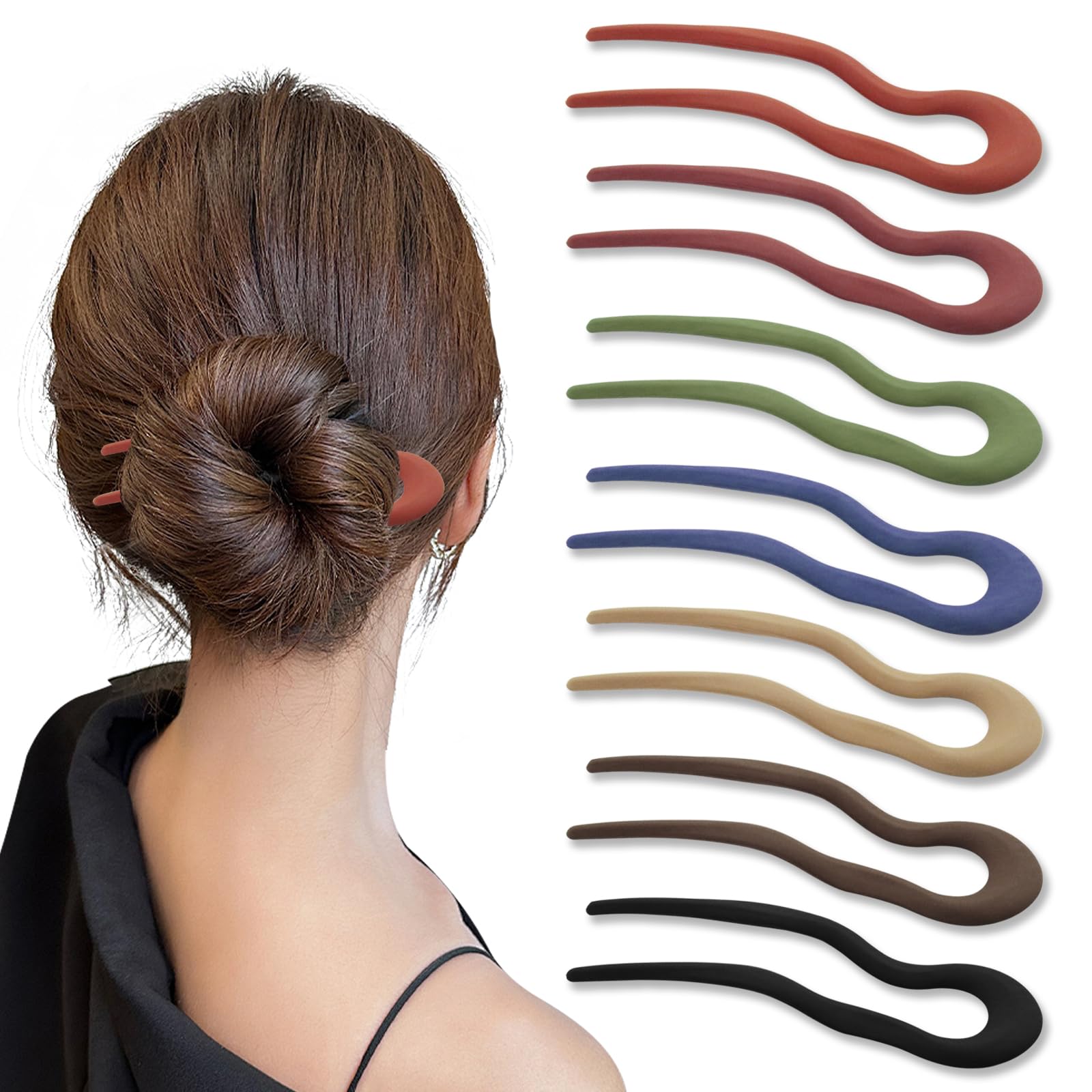 7Pcs Frosted U-Shaped French Hairpins Twist Hair Pin, French Decor for Women, Stylish Supplies, Pins Decorations for Women