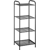 MAX Houser 4 Tier Standing Shelf Units Storage Rack, Charcoal Gray | Industrial Style Extendable Plant Stand, Standing Shelf Units for Kitchen, Bathroom, Office,Living Room, Balcony, Kitchen