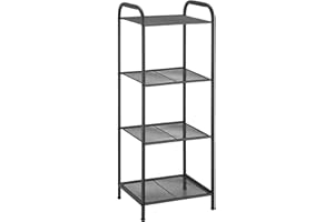 MAX Houser Storage Rack with Shelf,Industrial Style Extendable Plant Stand, Standing Shelf Units for Kitchen, Bathroom, Office,Living Room, Balcony, Kitchen (Charcoal Gray, 4 Tier)