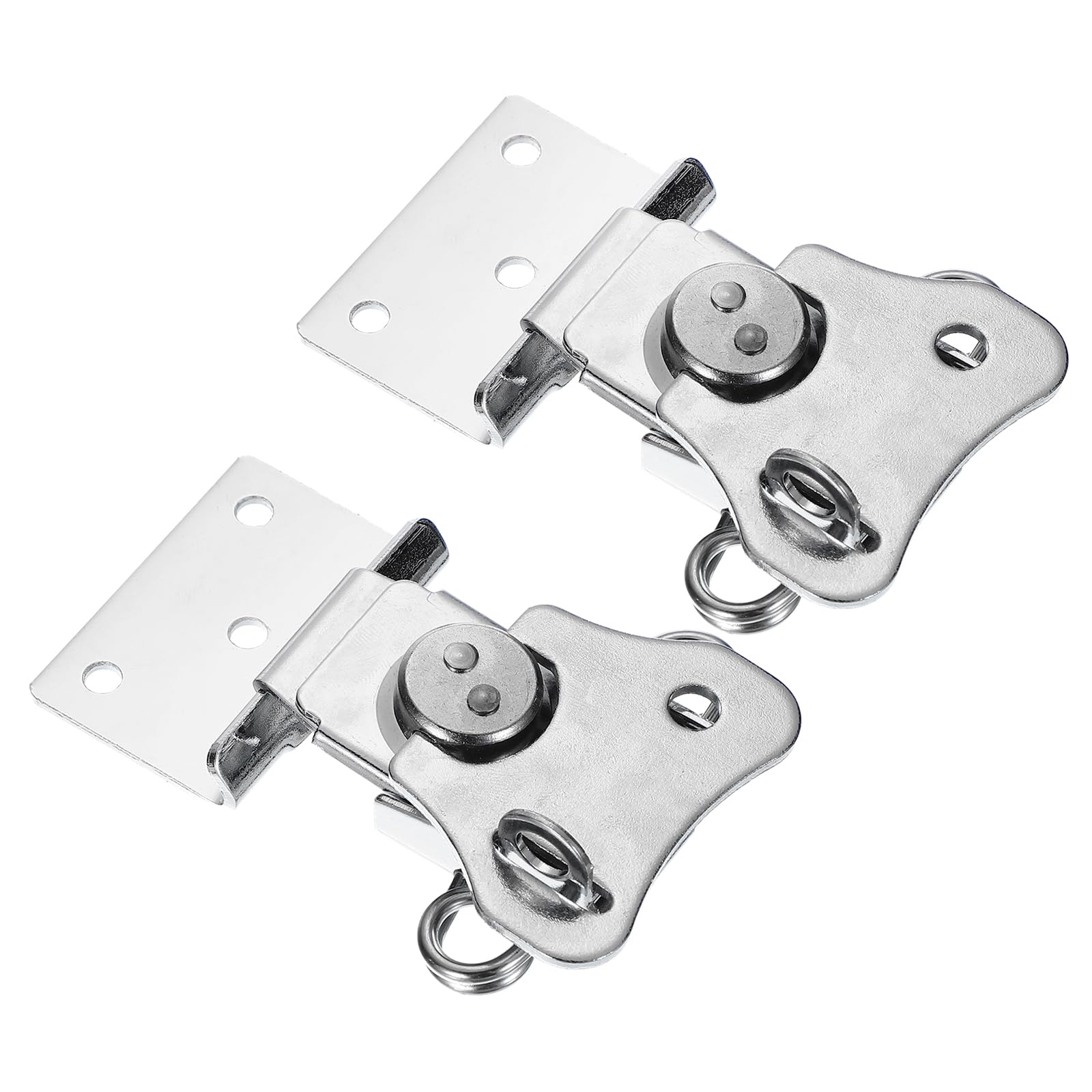 PATIKIL Spring Loaded Small Butterfly Twist Latch 3.7"x2.6", 2 Pack Steel Twist Latch and Keeper Toggle Clamp Metal Hardware for Case Box Chest Closure, Silver Tone