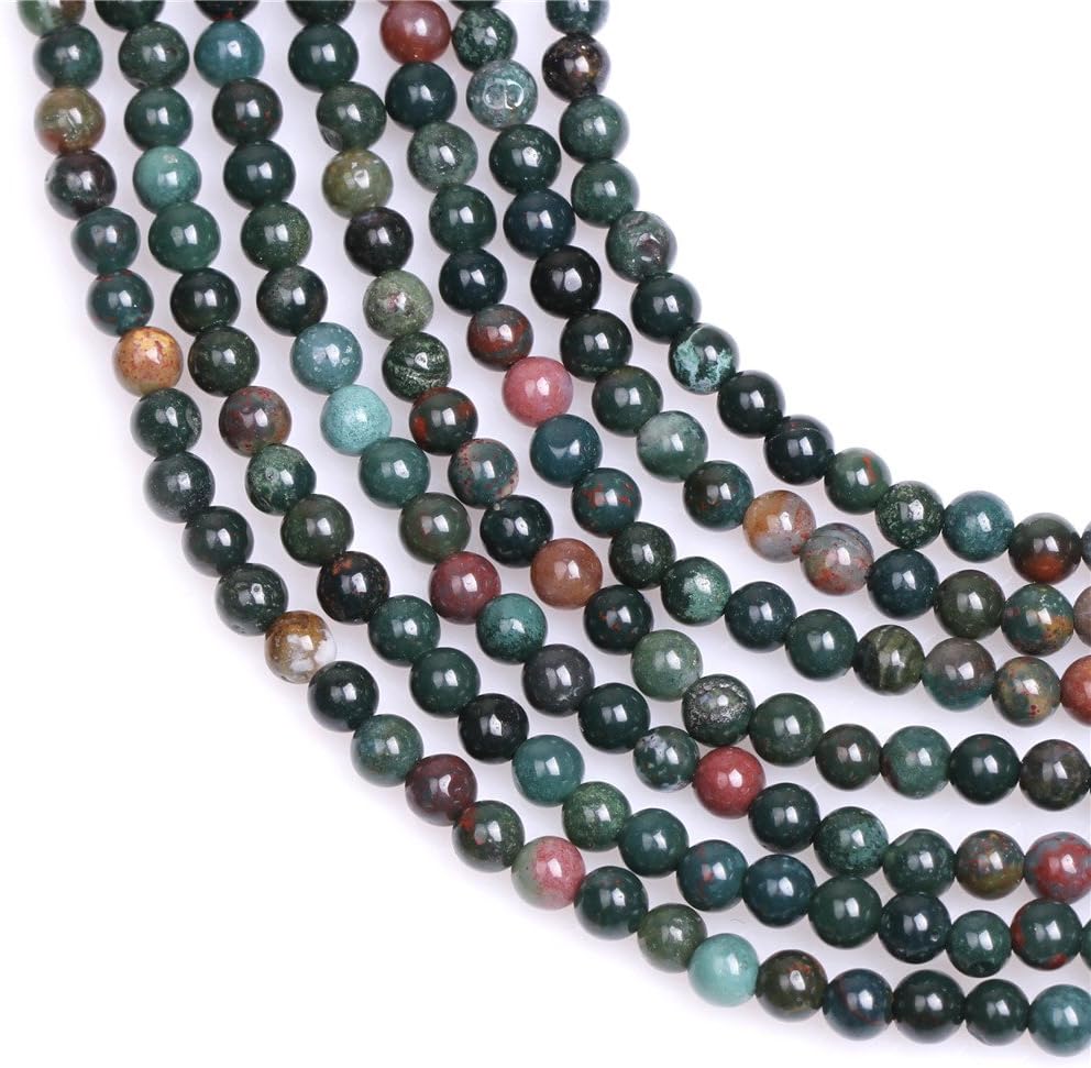 SHGbeads 4mm Dark Green Blood Semi Precious Gemstone Round Loose Beads for Jewellery Making DIY Handmade Craft Supplies 15'' - Image 3