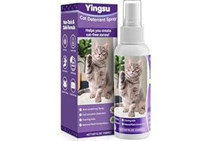 Yingsu Cat Deterrent Spray, Cat Repellent Inddor and Outdoor, Behavior Training Aid with Citrus Extract for Cat and Kitten, Effective Scratch Furniture Protector for Sofas, Curtain, Rugs - 150ML