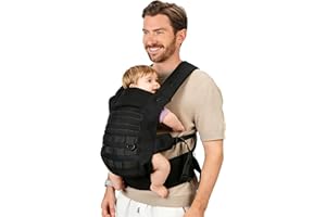 KYMIRR Tactical Baby Carrier with Ergonomic Lumbar Support, Foldable Headrest & Sunshade, Lightweight Military Carrier for In