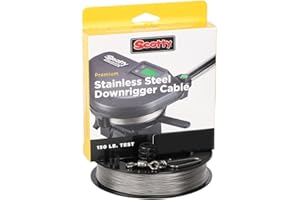 Scotty #1001K Premium Stainless Steel Replacement Downrigger Cable with Kit (300 Feet), Small, Black