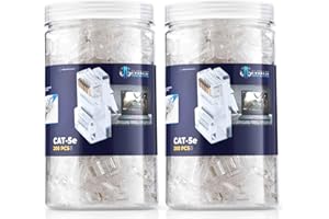 Everest Cat5e RJ45 Pass Through Connector 400-Pack - EZ Cat 5e Pass Through RJ45 Connectors - Cat 5e Connectors - Ethernet Co