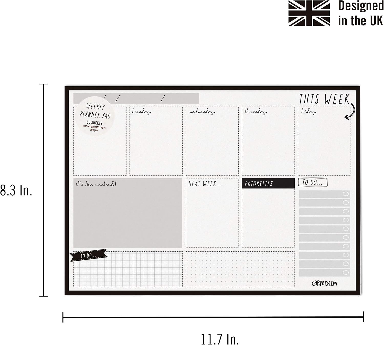 Pukka Pad Carpe Diem Weekly Planner Pad for Daily Organization Scheduling, & Appointments, Includes To-Do List, Weekend - Image 3