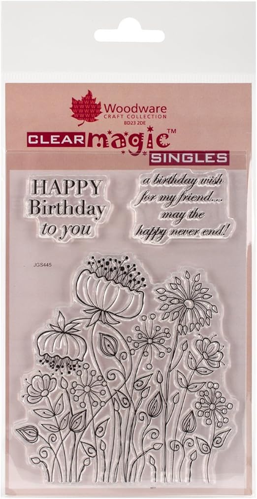 Woodware Craft Collection JGS445 Meadow Flower Woodware Stamps, 3.5" by