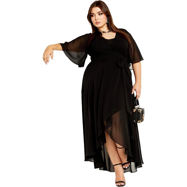 City Chic Women's Plus Size Dress-Lace Sheath Maxi, Black, 12 at Amazon  Women's Clothing store
