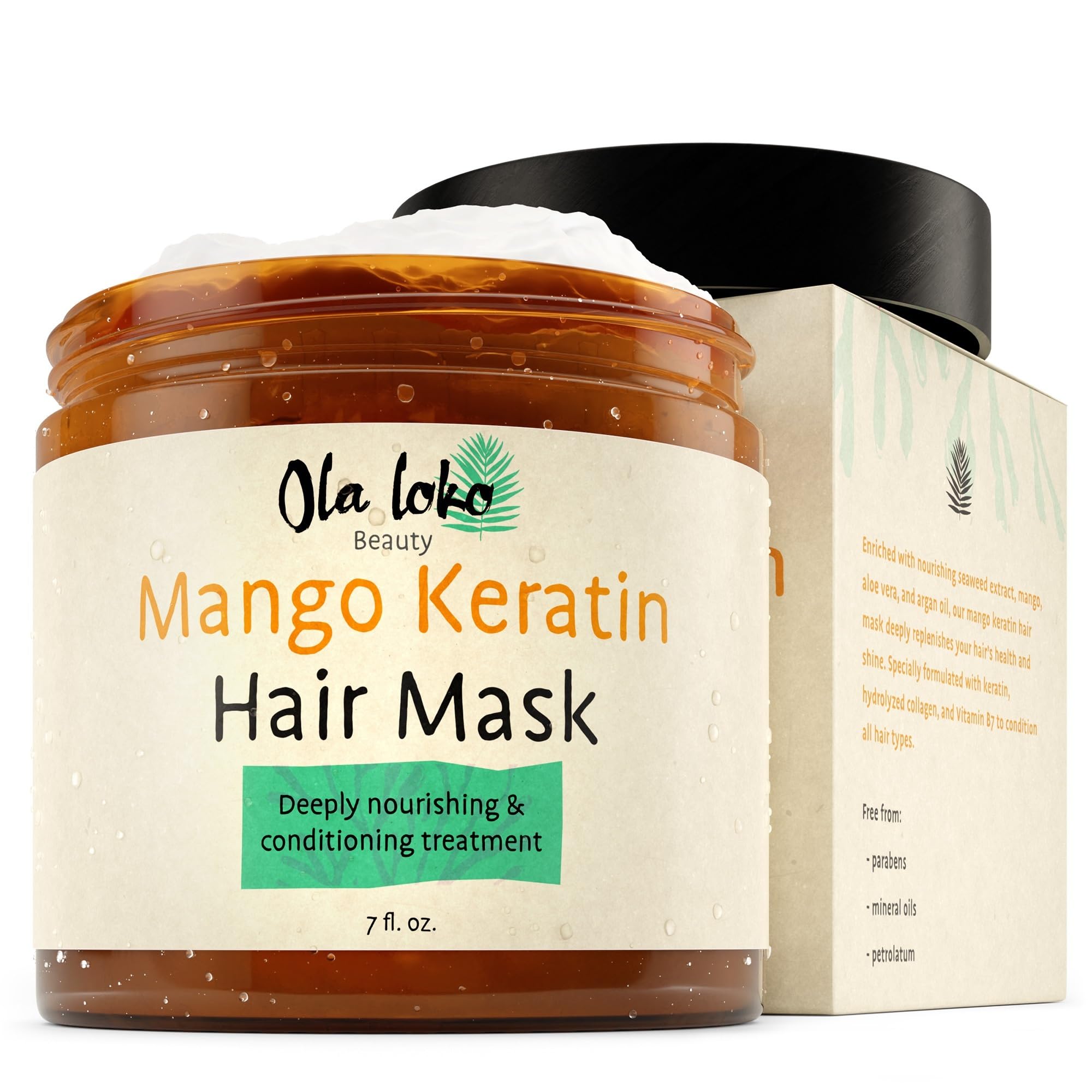 Mango Keratin Hair Treatment - Hair Masks for Dry Damaged Hair, Natural Keratin Hair Mask, Deep Hair Repair Treatment for Scalp & Hair, Best Keratin Treatment for Smoother and Stronger Hair