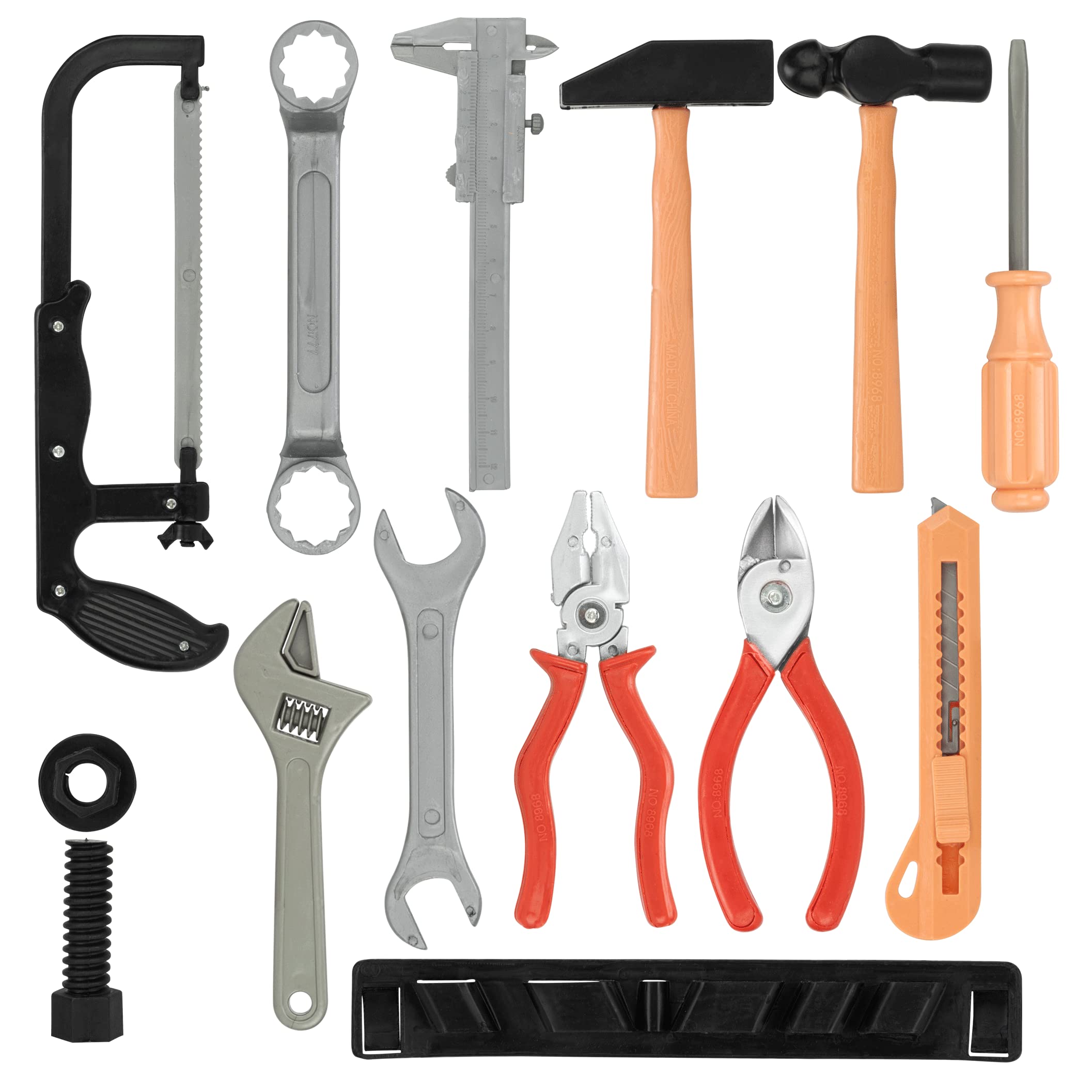 Photo 1 of Gresdent 14 Pcs Kids Toy Tool Set Construction Party Supplies Plastic Pretend Play Accessory for Boys with Screwdrivers Pliers Axes Saws(Type A)