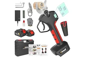 YIREAL Electric pruning shears, Pruning shears, cordless rechargeable pruning shears, with a cutting diameter of 40mm, 18V compatible Comes with a 4500mAh large capacity battery, CE&PSE certified