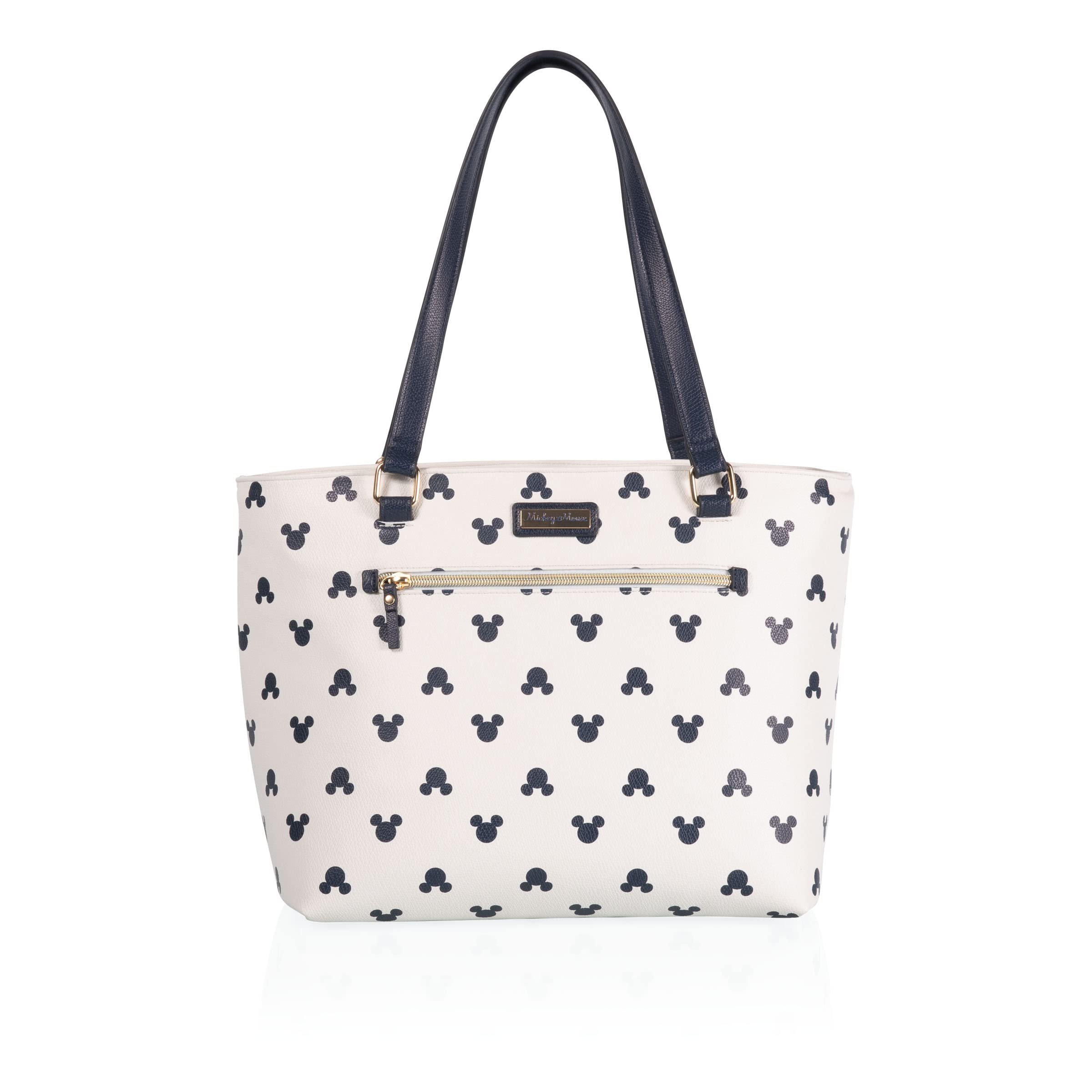Photo 1 of PICNIC TIME Disney Mickey Mouse Uptown Cooler Tote Bag, Insulated Purse Lunch Bag for Her, Stylish Beach Bag Soft Cooler, (White with Navy Blue Accents)