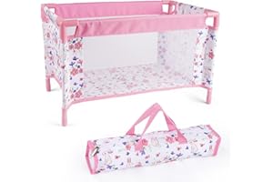 Reborn Baby Dolls Crib, Foldable Babys Doll Bed for 18 Inch Baby Dolls, Removable Babys Doll Playpen Toy Crib, Reborn Baby Do