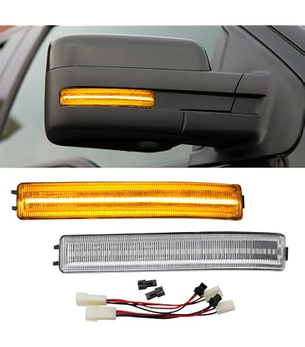 Dynamic Sequential LED Side Mirror Turn Signal Lights - Smoked Lens, Compatible With Ford F150 2004-2014, Raptor, Expedition, Mark LT - View #11
