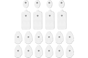 MOLUFEIBE TENS Unit Electrode Pads 20pcs 3.5mm Tens Unit Muscle Stimulator TENS Unit Pads Replacement Pads Snap Stim Pads TENS Unit Pads Snap on Connector for NURSAL AUVON TENS Electrode Pads/Medvice TENS