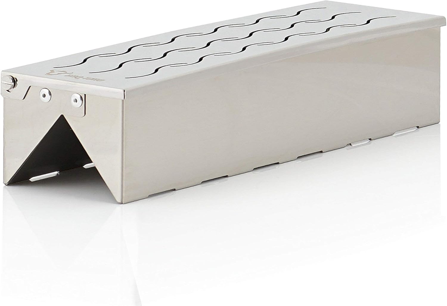 BBQ-Toro Edelstahl Räucherbox Triangle | 31 x 8,5 x 6,5 cm | Smokebox | Aromabox für Gasgrill und Holzkohlegrill