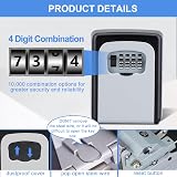 ZHEGE Key Box Wall Mounted 4 Digit Combination Lock Safe for Home Garage Office view 5