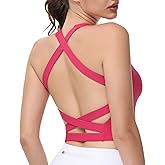romansong Strappy Yoga Sports Bras for Women Padded Criss-Cross Back Tank Tops