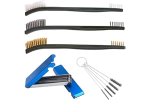 Yenblow Carburetor Cleaning Kit, Torch Tip Cleaner Brush Set, Throttle Body Dirt Remove Cleaner for Chainsaw Gas Orifices Welding Motorcycle ATV Carburetor Jet Stove Nozzles Shower Heads