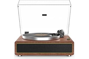All-in-one Record Player Turntable with Built-in Speakers Vinyl Record Player Support Wireless Playback Auto Stop 33&45 RPM S