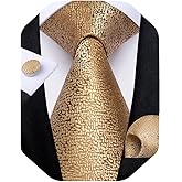 DiBanGu Mens Solid Color Tie and Pocket Square Set Woven Silk Plain Necktie & Handkerchief for Men Wedding Party Formal