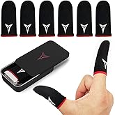 Professional Mobile Gaming Finger Sleeves with a Slide Box,6 Pack | Longer Size for 5 Fingers,No More Slipping,High Sensitivity,Anti-Slip Finger Gaming Gloves Fits All Touchscreen Devices