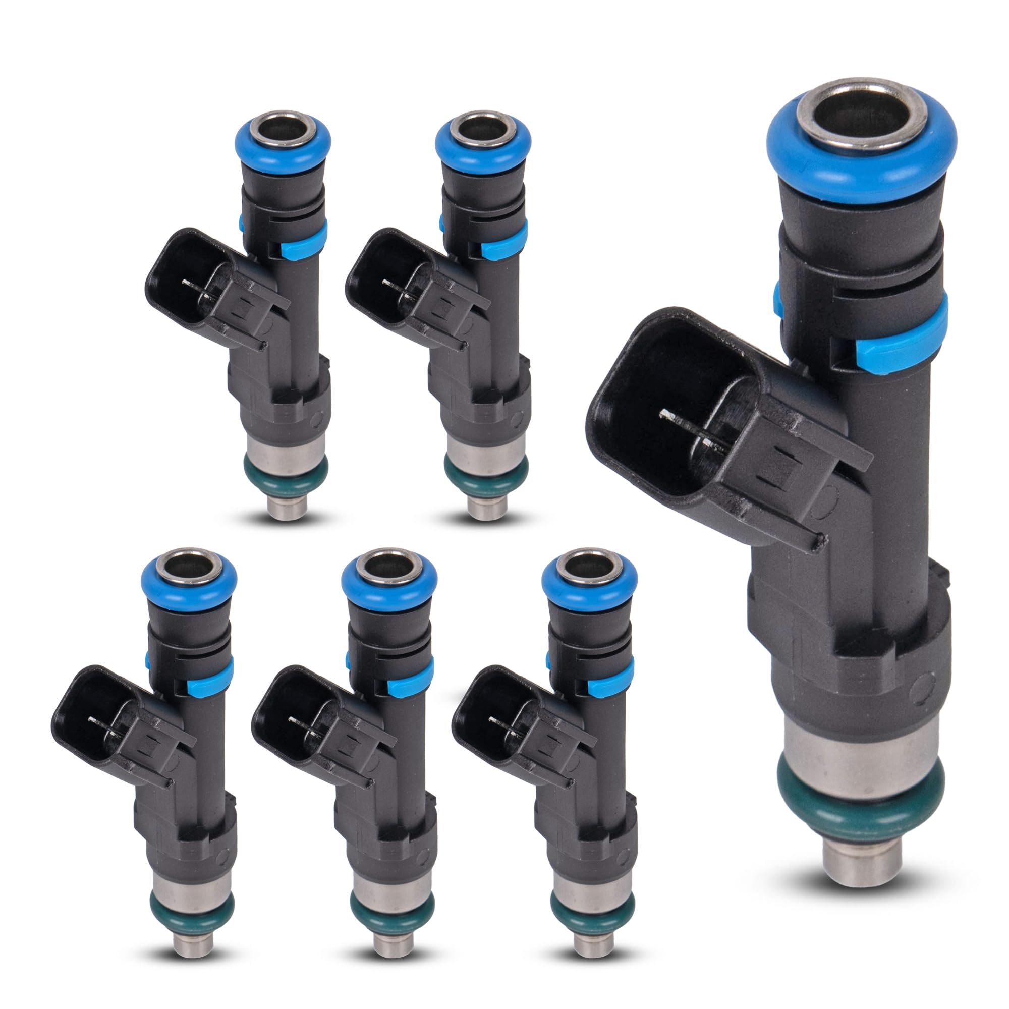 Photo 1 of 0280158020 Fuel Injectors Fit for Dodge Dakota, Durango, Nitro,Ram 1500 & Jeep Commander Grand Cherokee, Liberty & Mitsubishi Raider, Ram 1500, Dakota V6 3.7L, Set of 6, OE# 53032701AA, FJ474