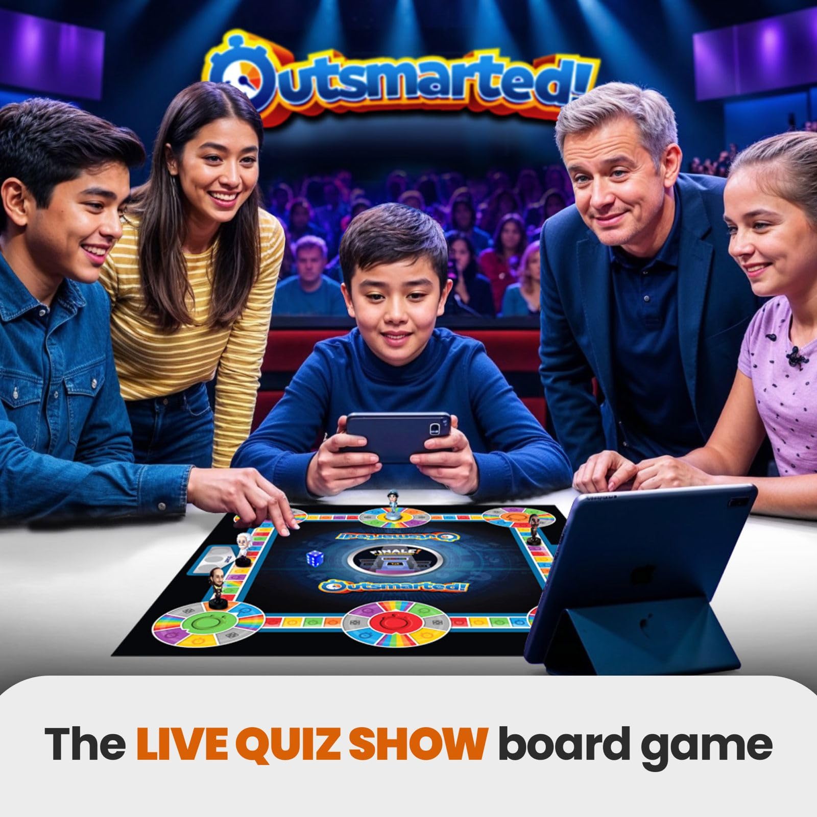 Outsmarted - The App-Connected TV Quiz-Show Board Game | Kids, Teens & Adults | Next-Level Game Night for Family & Friends | 2–24 Players | Age 8+ | 10,000+ Questions | 2026 Edition