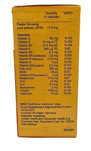 Capsules Pharmaton Au Ginseng Pour L'énergie Et Le Bien-être - Boîte De 100 Capsules