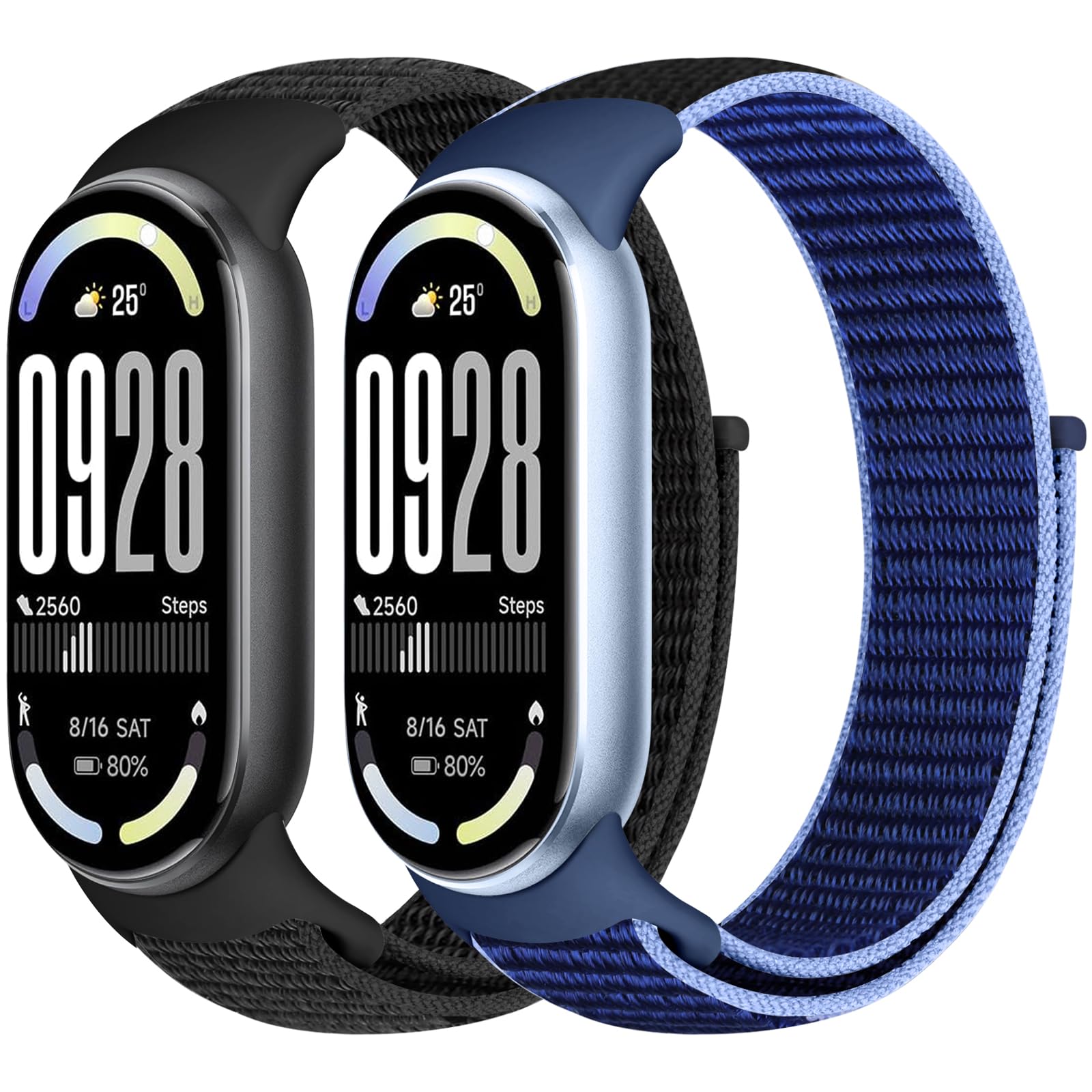 Runostrich Nylon Straps Compatible with Xiaomi Smart Band 10/9/8 Soft Nylon Loop Strap Breathable Adjustable Replacement Band for Women Men