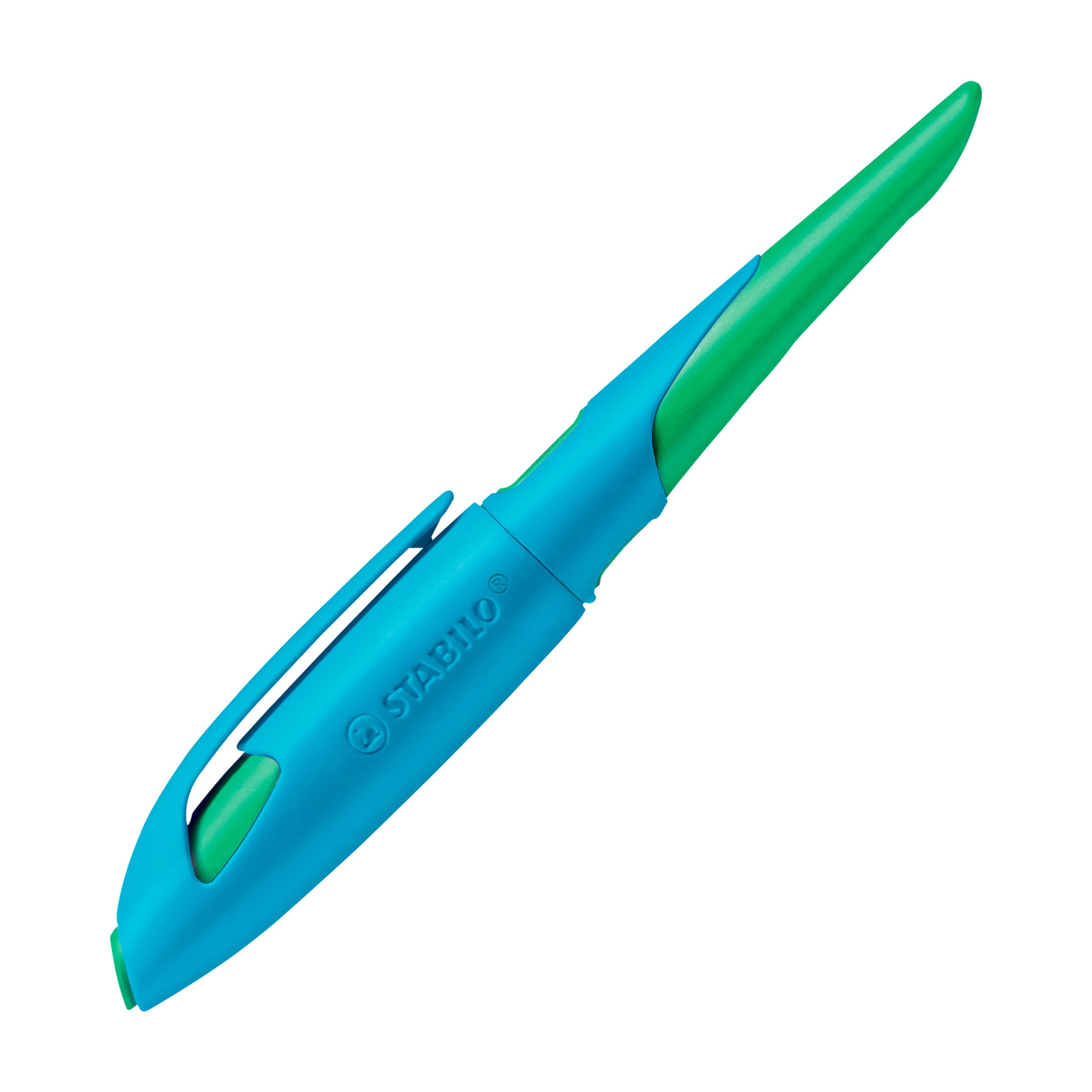 Ergonomic School Fountain Pen - STABILO EASYbirdy - A Nib - Right Handed - Sky Blue/Grass Green