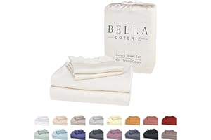 BC BELLA COTERIE Bella Coterie Luxury Bamboo Viscose King Size Sheet Set | 100% Organically Grown | Ultra Soft | Cooling for Hot Sleepers | 18" Deep Pocket [Ivory]