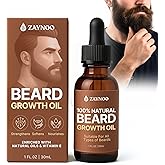 Beard Growth Oil 30ml for Men - 100% Natural Formula with Vitamin E & Jojoba Oil for Mustache Growth Oil, Promotes Thicker Fuller Beard & Reduces Itch, Valentines Day Gifts for Him Boyfriend Husband