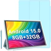 10 Inch Tablet Android 15 Tablets With Case Stylus 8GB RAM 32GB ROM Support 1TB Expand, 6000mah Battery 10 IN Android Tableta, Dual Camera WiFi-6 Bluetooth 10.1'' Android Tablet With Protective Cover