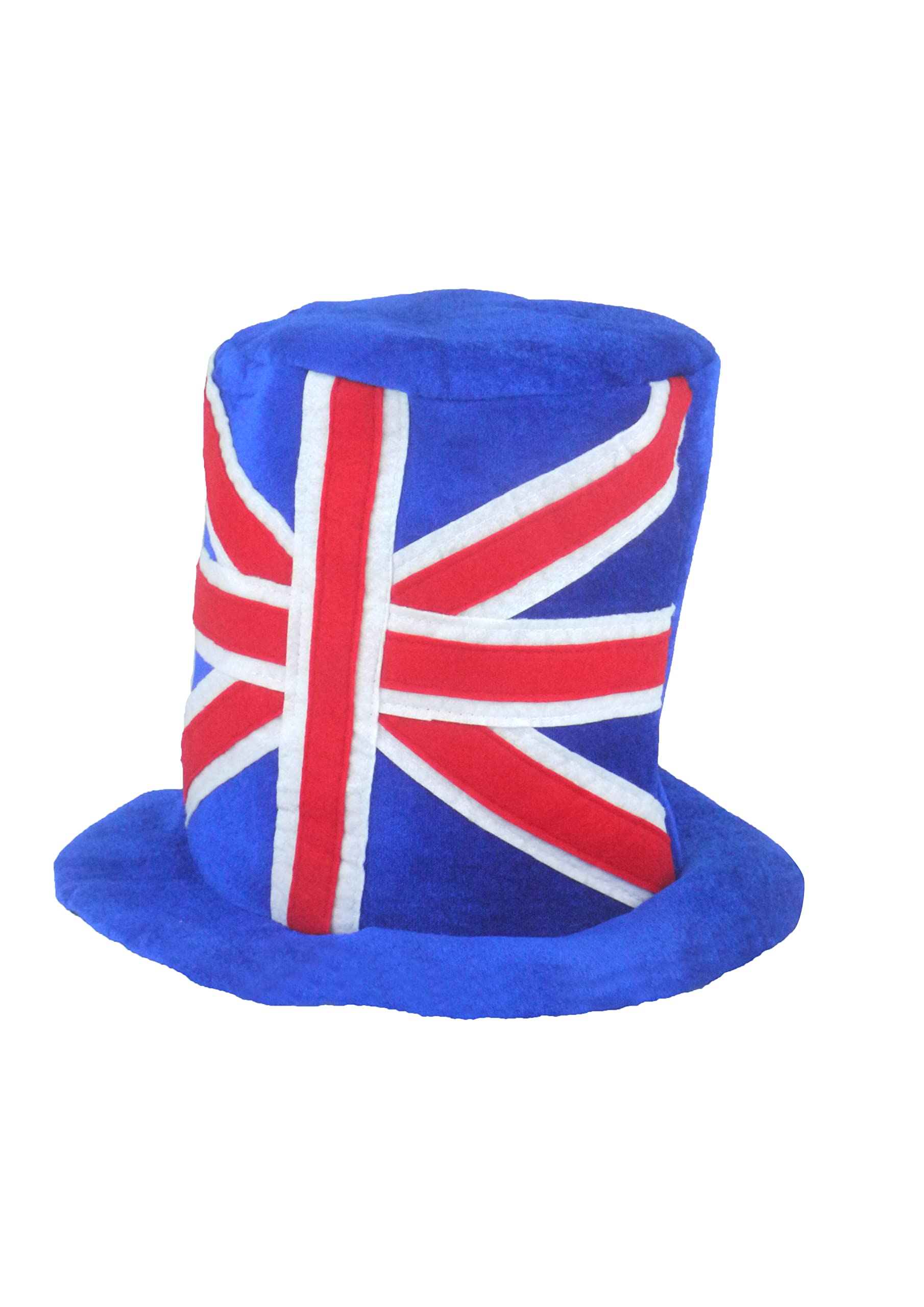 HENBRANDT Single Adult Union Jack Blue Top Hat Royal Celebration Great British Flag One Size Fancy Dress Costume Accessory Party Supplies Novelty Top Hats for Men and Women