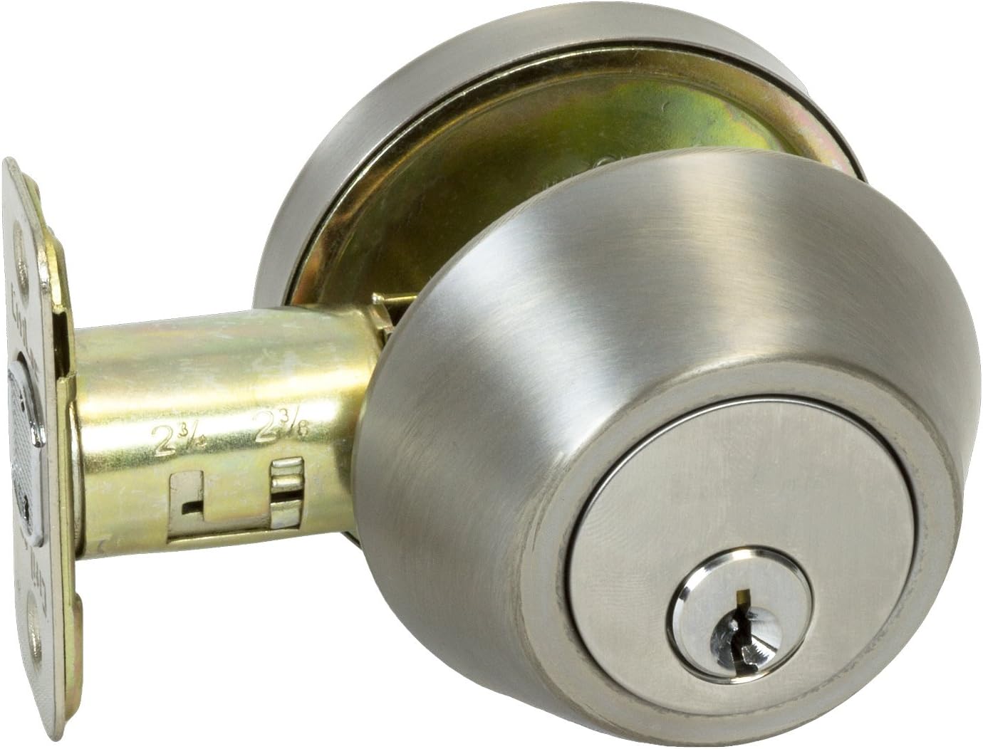 Pearson Collection Single Cylinder Deadbolt Door Lock, Satin Nickel