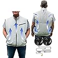 Cooling Vest for Men and Women with Air Conditioning Fans，Water-resistant Surface Lightweight Quick Dry with UV Protection