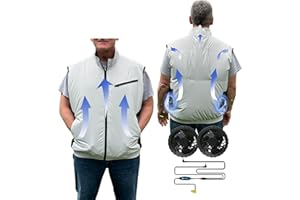 HNH HEALTH AND HAPPINESS Cooling Vest for Men and Women with Air Conditioning Fans，Water-resistant Surface Lightweight Quick Dry with UV Protection