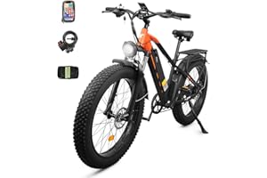 X-ARK 1500W Peak Adult Electric Bicycle, 26" Adult Electric Mountain Bike, 48V 16AH, 7 Speed Fat Tire Fat Tire Mountain Bike, Removable Battery, All Terrain