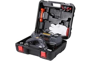 STANDTALL Electric Car Jack Kit 5T 12V Electric Floor Jack Lift for Vehicle,Electric Hydraulic Jack Auto Repair Tool Set with Built-in Inflator and Impact Wrench(Gray)