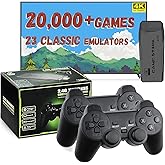 LIUWEI New Retro Gaming Console &amp; Game Stick Pro - 20,000+ Classic Video Games, 23 Emulators, Dual Wireless Controllers, 4K HDMI Output, Plug &amp; Play, Compatible with TV, PC, Projector, 64GB