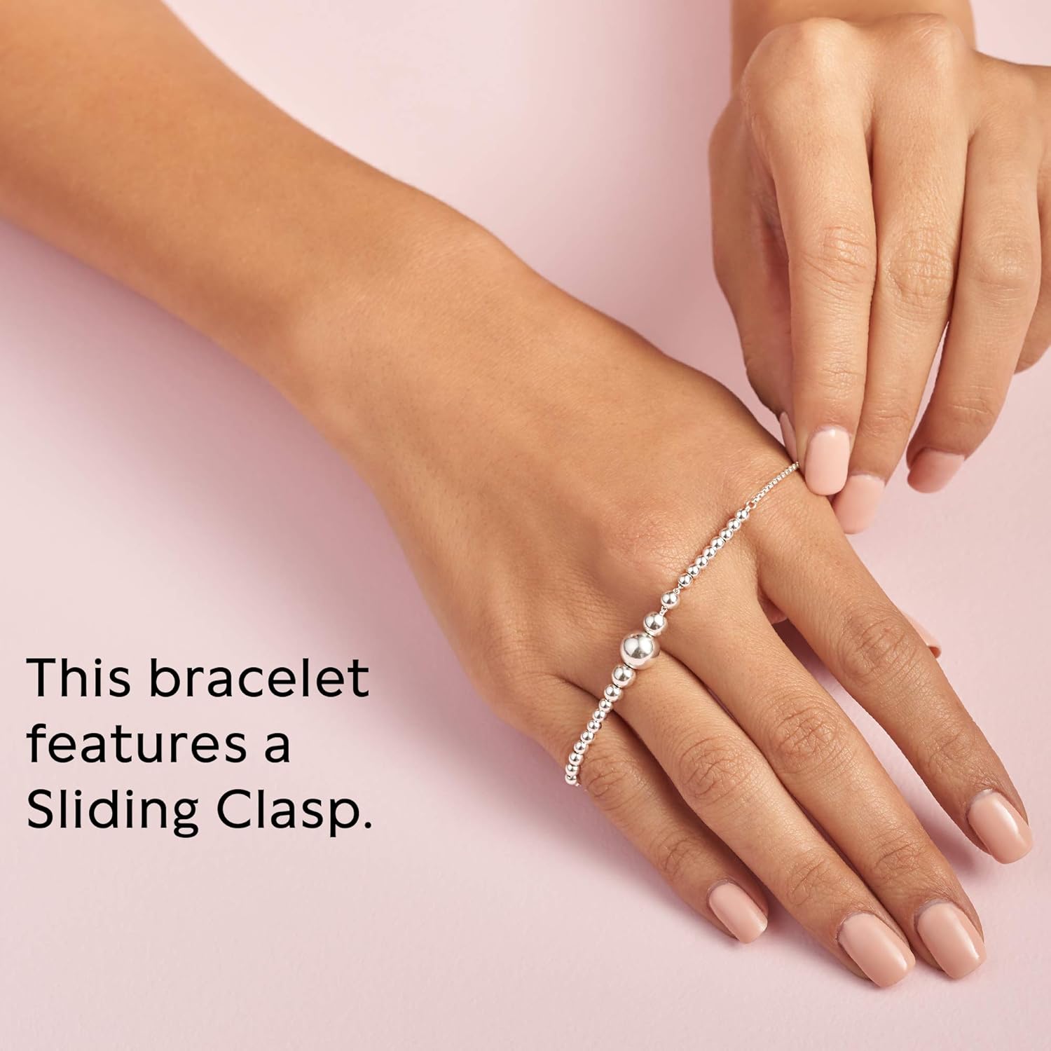 Pandora Jewelry String of Beads Sliding Bracelet Sterling Silver Bracelet, 9.8": Jewelry