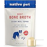 Native Pet's Bone Broth for Dogs and Cats - Human Grade Dog Food Topper & Cat Gravy - Dog Food Toppers for Picky Eaters, Use 