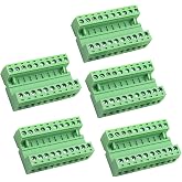 DaFuRui 5 Pairs 10 Pin 5.08mm PCB Mount Phoenix Type Connector with Plug | 5.08mm pitch 10-pin phoenix-style terminal block set, steady long-term connection, widely applied in control systems